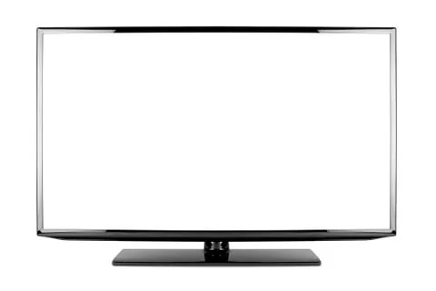 Empty black flat tv screen computer monitor Foto stock
