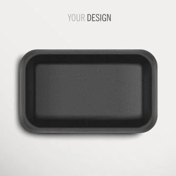 Empty black food tray Stock Illustration