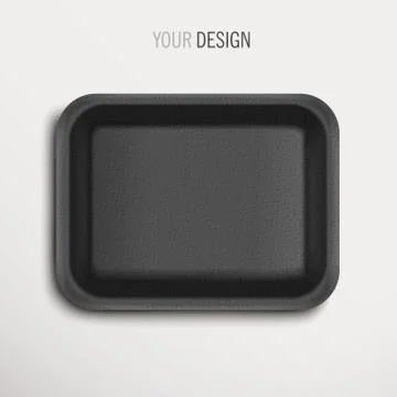 Empty black food tray Stock Illustration