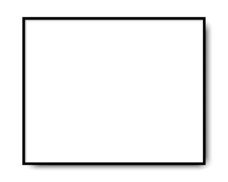 Empty black frame mockup on white background with shadow Illustrazione stock