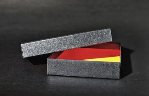 Empty black gift box Stock Photos