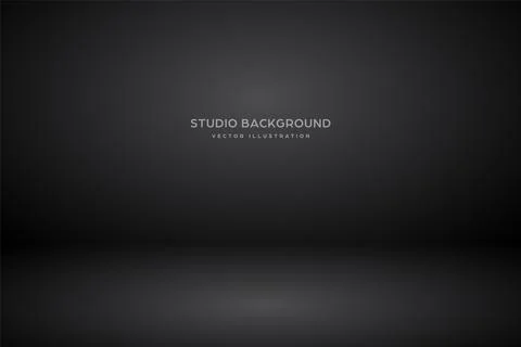 Empty black gray studio abstract background with spotlight effect. Product Stock Illustration