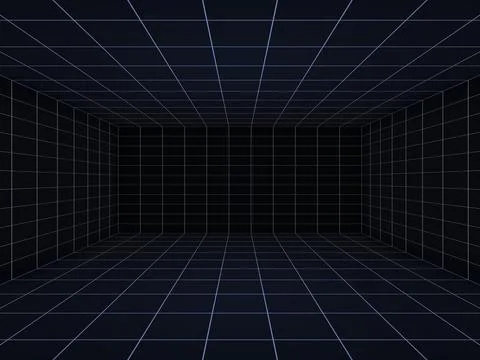 Empty black grid room Stock-Illustration