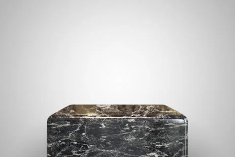 Empty black marble podium on white background. Best for product presentation. Stock Illustration
