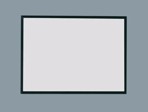 Empty black picture frame on grey background Stock Photos