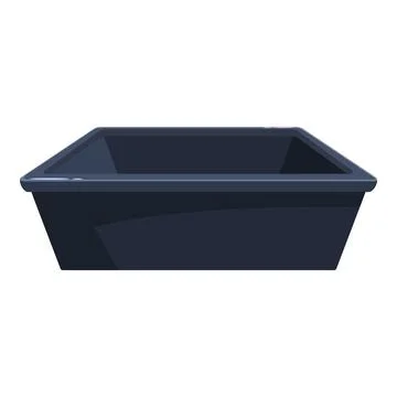 Empty black plastic container isolated on white background Stock Illustration