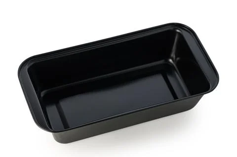 Empty black plastic container waiting for fresh ingredients to be placed in.. Stock Photos