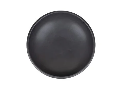 Empty black plate isolate Stock Photos