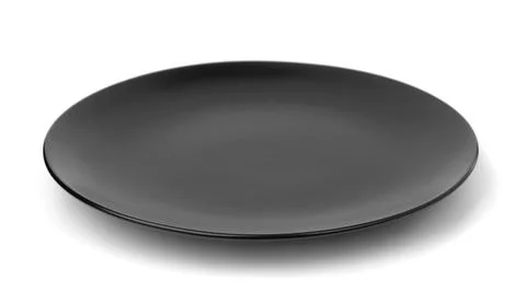 Empty black plate Foto stock