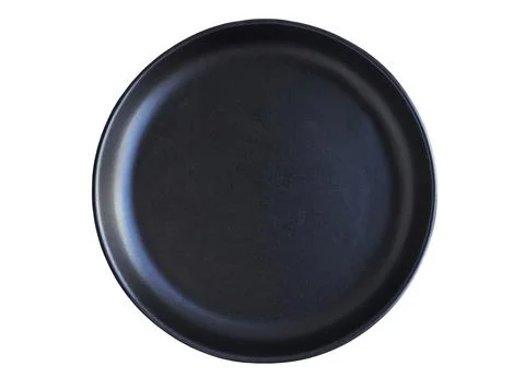 Empty black plate  on white background.top view,This has clipping path. Stock Photos