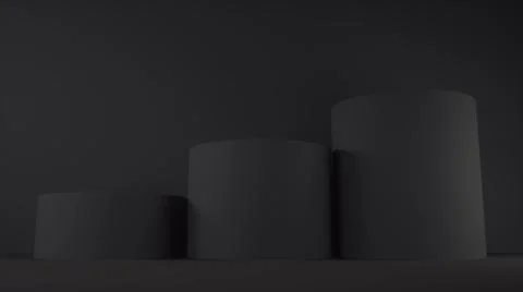 Empty black podium on dark background. 3D rendering イラスト素材