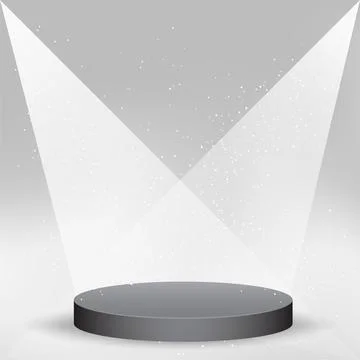 Empty black podium template on gray backdrop Stock Illustration