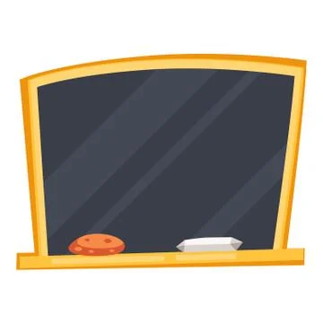 Empty black school board with sponge and chalk Stock Illustration