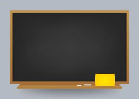 Empty Black school chalkboard background. Template for your design. Vector st Stock Illustration