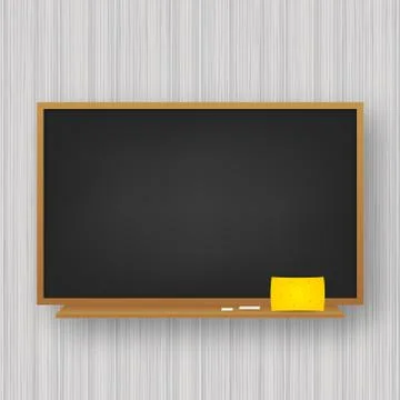 Empty Black school chalkboard background. Template for your design. Vector st Stock Illustration