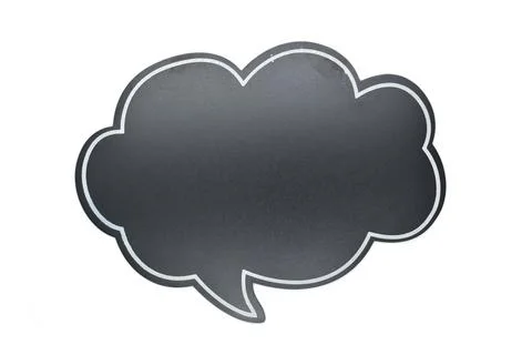 Empty black speech bubble in the form of a cloud isolated on white background Foto stock