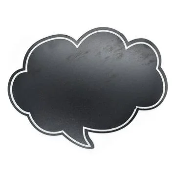 Empty black speech bubble in the form of a cloud isolated on white background Foto stock