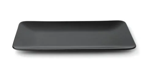 Empty  black square plate Stock Photos