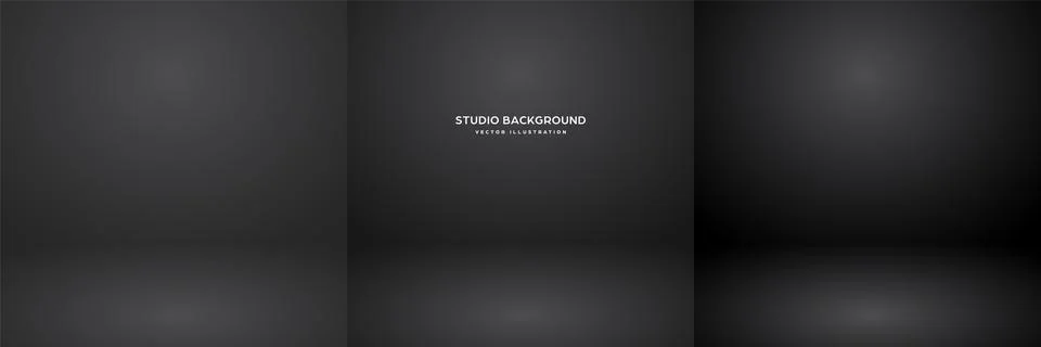 Empty black studio abstract backgrounds with spotlight effect. Product showcase 스톡 일러스트