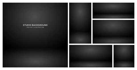 Empty black studio abstract backgrounds with spotlight effect. Product showcase 스톡 일러스트