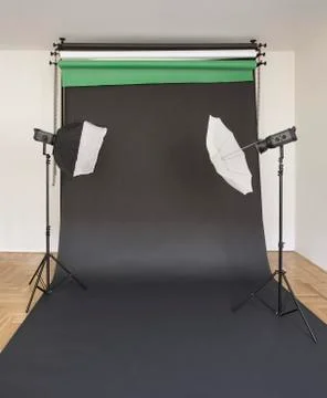 Empty black studio droplet Stock Photos