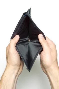 Empty black wallet Stock Photos