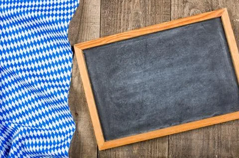 Empty blackboard with a bavarian diamond pattern Stock Photos