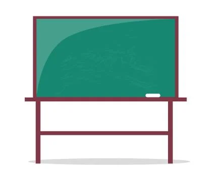 Empty Blackboard with Piece of Chalk Vector Illustration Stock Illustration