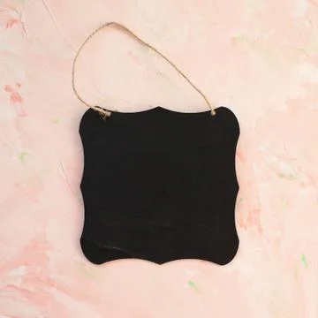 Empty blackboard on a pink background Stock Photos
