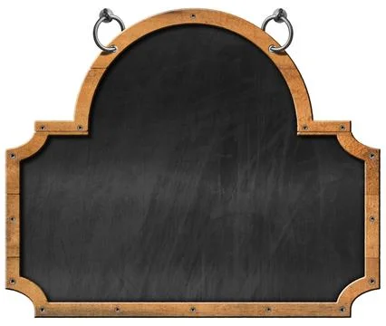 Empty Blackboard with Wooden Frame Rectangular and Circle Isolated on White Stock Photos