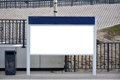 Empty blank billboard at train station Stock Photos
