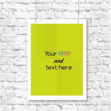 Empty blank on a brick wall Stock Illustration