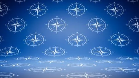 Empty Blank Compass Pattern Studio Background Stock Illustration