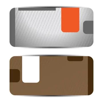 Empty blank of discount voucher with white and red stripes on the gray and br Stock Photos
