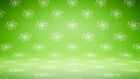 Empty Blank Green Atom Symbol Pattern Studio Background Illustrazione stock