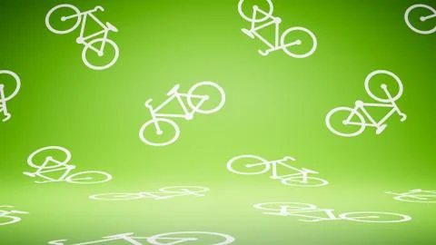 Empty Blank Green Bicycle Pattern Studio Background Stock Illustration