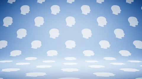 Empty Blank Human Head Profile Shape Pattern Studio Background Stock Illustration
