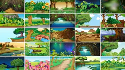 Empty, blank landscape nature scenes Illustrazione stock