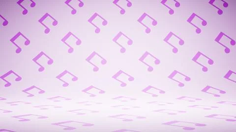 Empty Blank Musical Notes Shape Pattern Studio Background Illustrazione stock