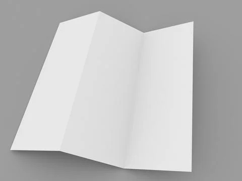 Empty blank paper brochure on gray background. Stock Illustration