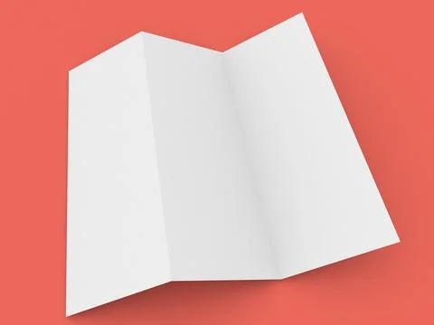 Empty blank paper brochure on red background. Stock Illustration