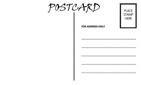 Empty blank postcard template Stock Illustration