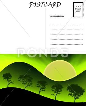 Empty blank postcard template nature image Stock Illustration