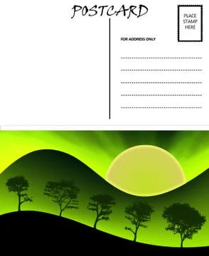 Empty blank postcard template nature image Stock Illustration