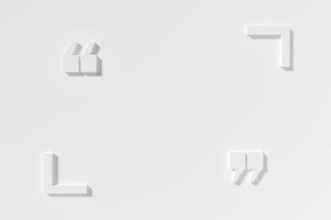 Empty, blank quotation mark with partial speech bubble on white background, q Stock Illustration