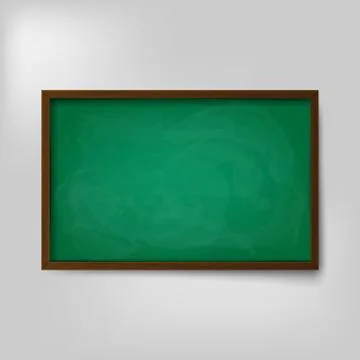 Empty blank school green chalkboard isolated on white background. Vector illu 스톡 일러스트
