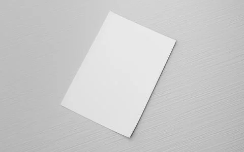 Empty blank sheet isolated on grey to replace your design 3d illustration render Stock Illustration