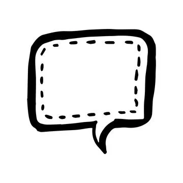 Empty blank speech bubble in doodle style Stock Illustration