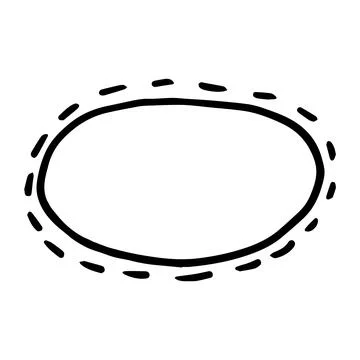 Empty blank speech bubble in doodle style Stock Illustration