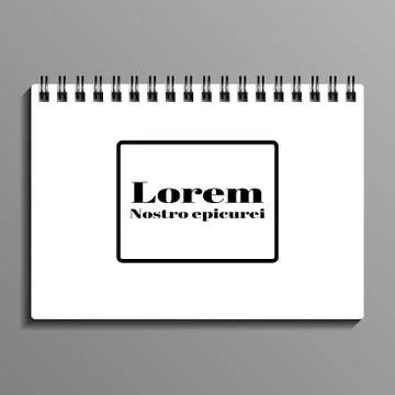 Empty blank of spiral notebook. notebook template, mockup. Stock Illustration